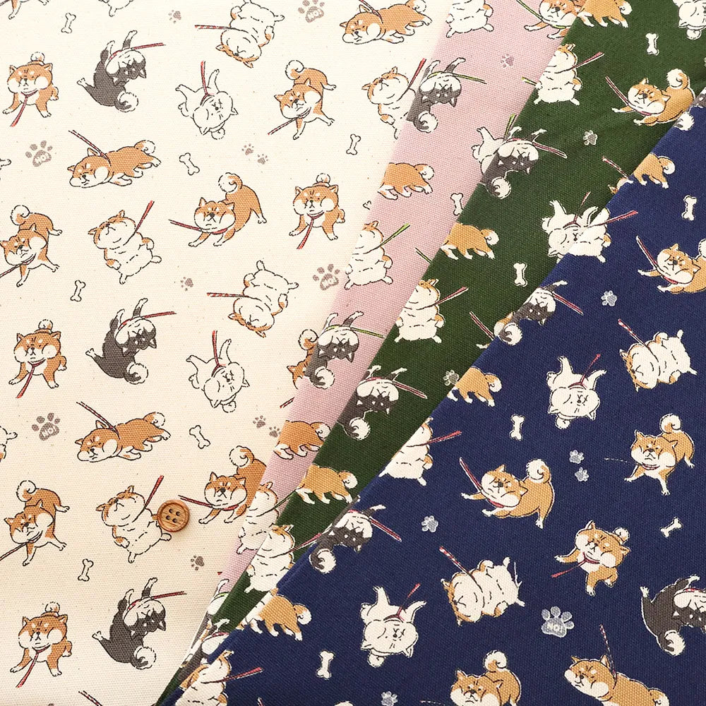 Cotton Oxford Printed Fabric - Refusal Dog - nomura tailor