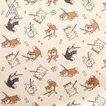 Cotton Oxford Printed Fabric - Refusal Dog - nomura tailor