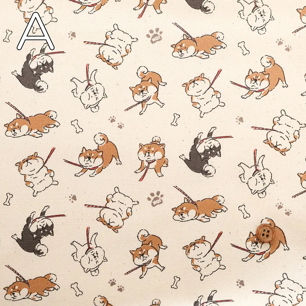 Cotton Oxford Printed Fabric - Refusal Dog - nomura tailor
