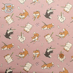Cotton Oxford Printed Fabric - Refusal Dog - nomura tailor