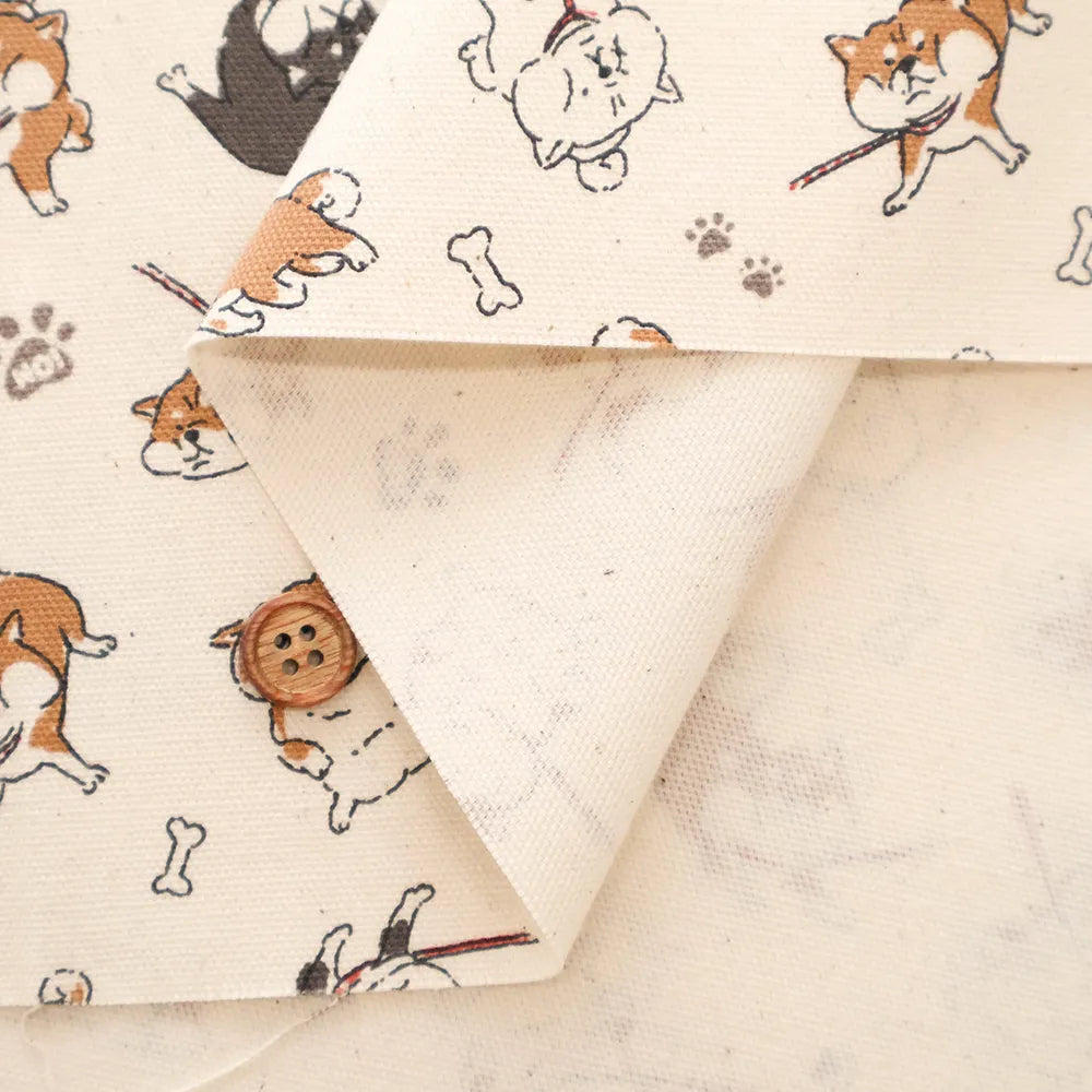 Cotton Oxford Printed Fabric - Refusal Dog - nomura tailor