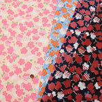 Cotton seating print fabric plum flower pattern - nomura tailor