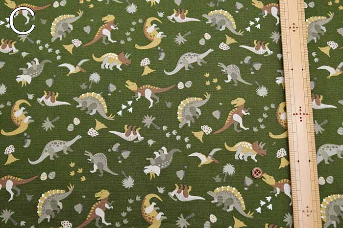 Cotton Ox Printed Fabric Dinosaur - nomura tailor