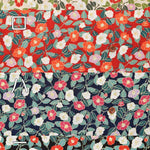 Polyester Chirimen Print Fabric Small Tsubaki - nomura tailor