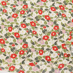 Polyester Chirimen Print Fabric Small Tsubaki - nomura tailor