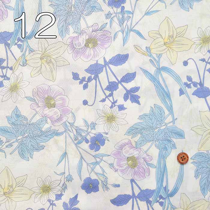 Cotton 80 roan printed fabric Drawing Flower - nomura tailor