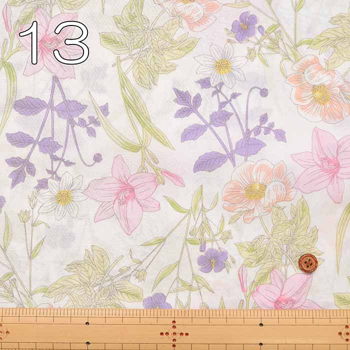 Cotton 80 roan printed fabric Drawing Flower - nomura tailor