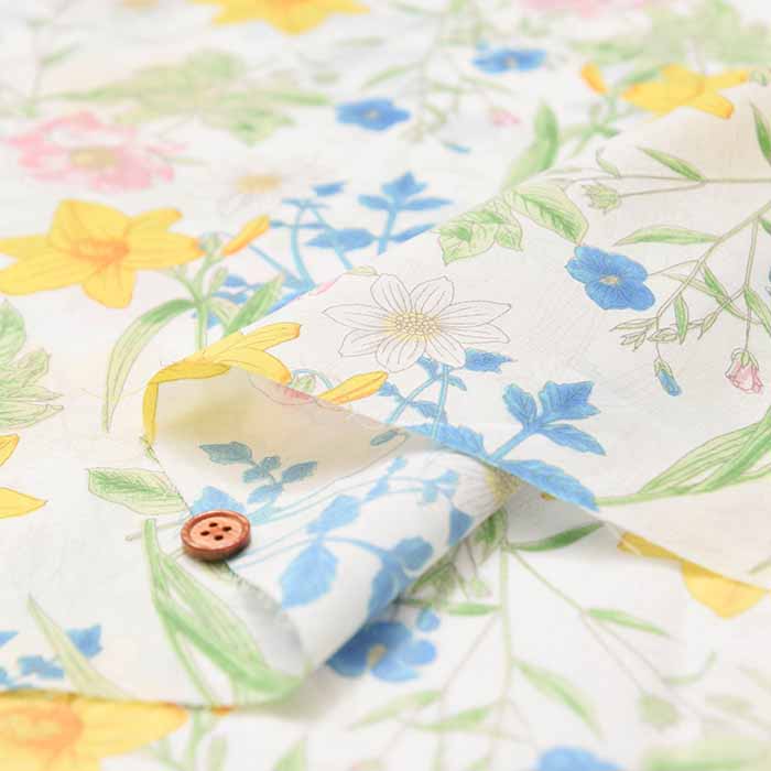 Cotton 80 roan printed fabric Drawing Flower - nomura tailor