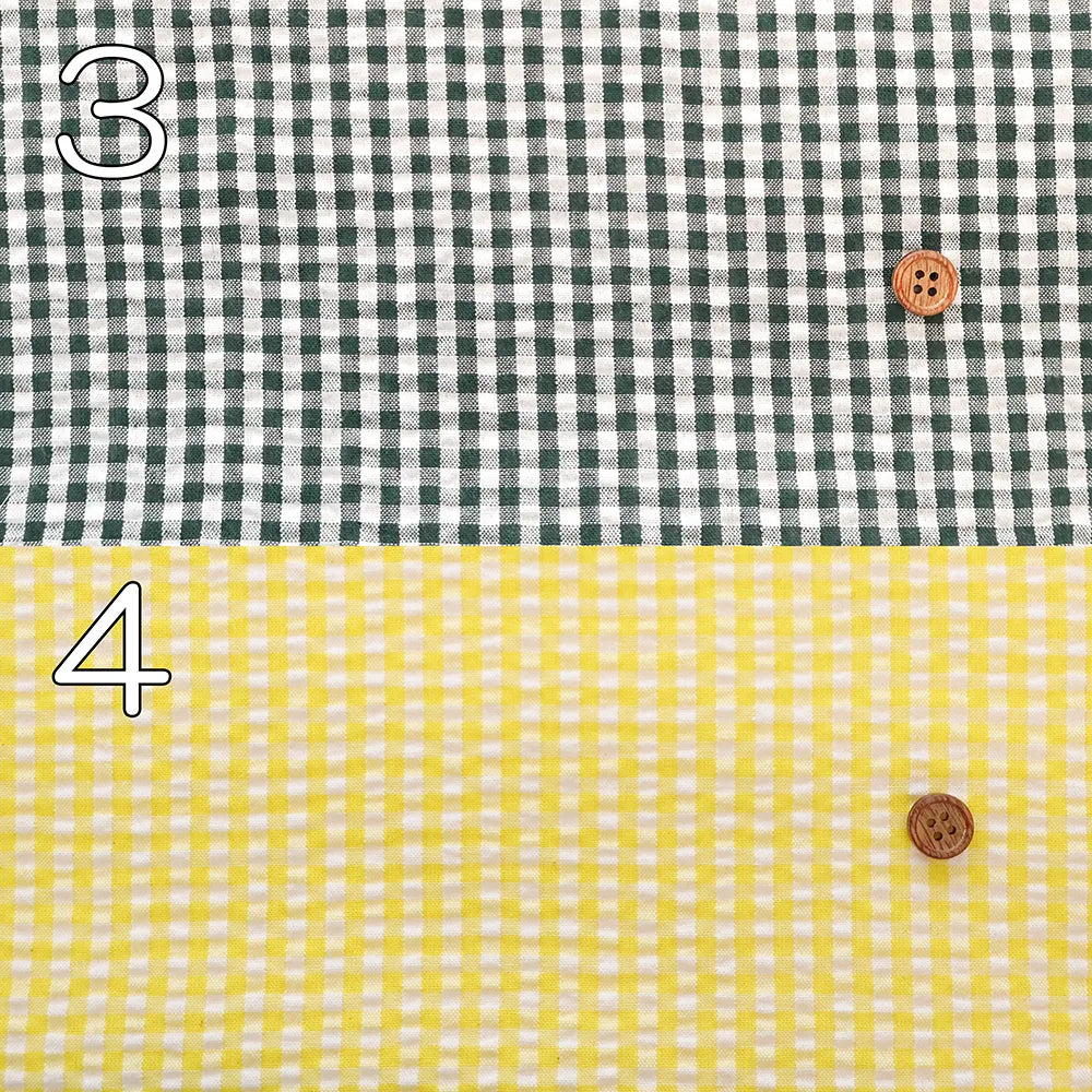 T/C Seersucker Check Printed Fabric - nomura tailor