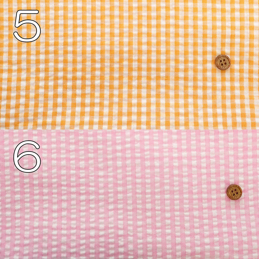 T/C Seersucker Check Printed Fabric - nomura tailor