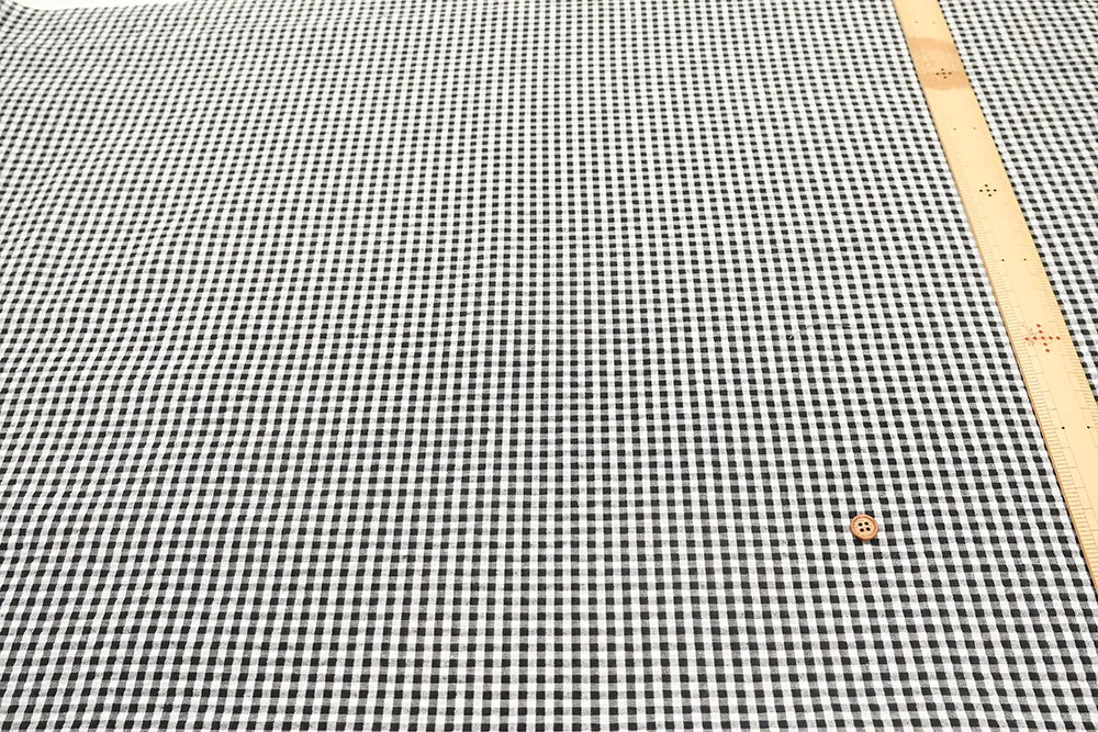 T/C Seersucker Check Printed Fabric - nomura tailor