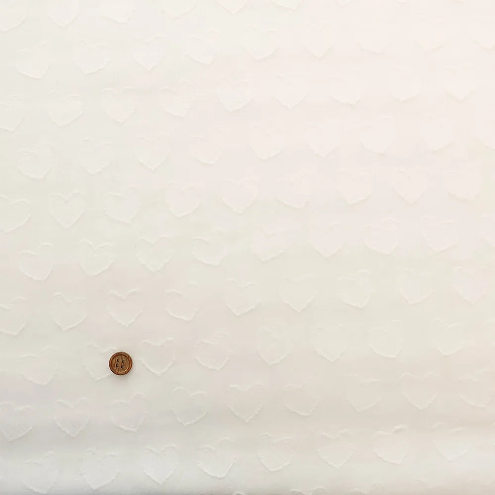 Cotton Cut Jacquard Fabric - Heart - nomura tailor