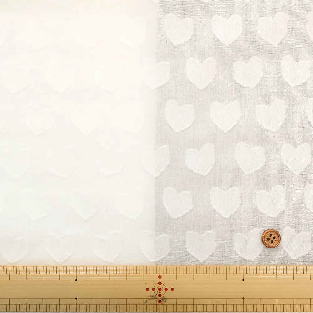 Cotton Cut Jacquard Fabric - Heart - nomura tailor