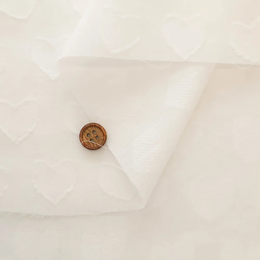 Cotton Cut Jacquard Fabric - Heart - nomura tailor