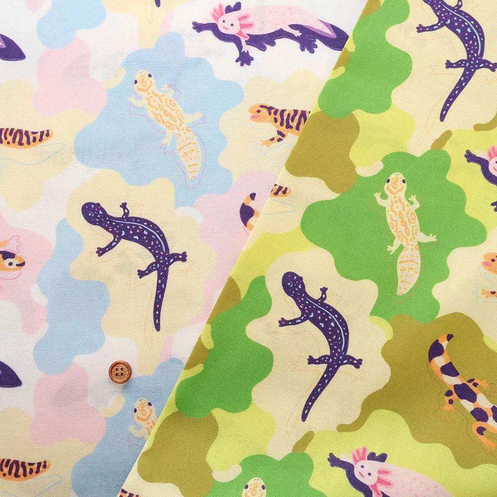 Made in Taiwan Cotton 20 Sheeting Inkjet-printed Fabric - Axolotls - nomura tailor