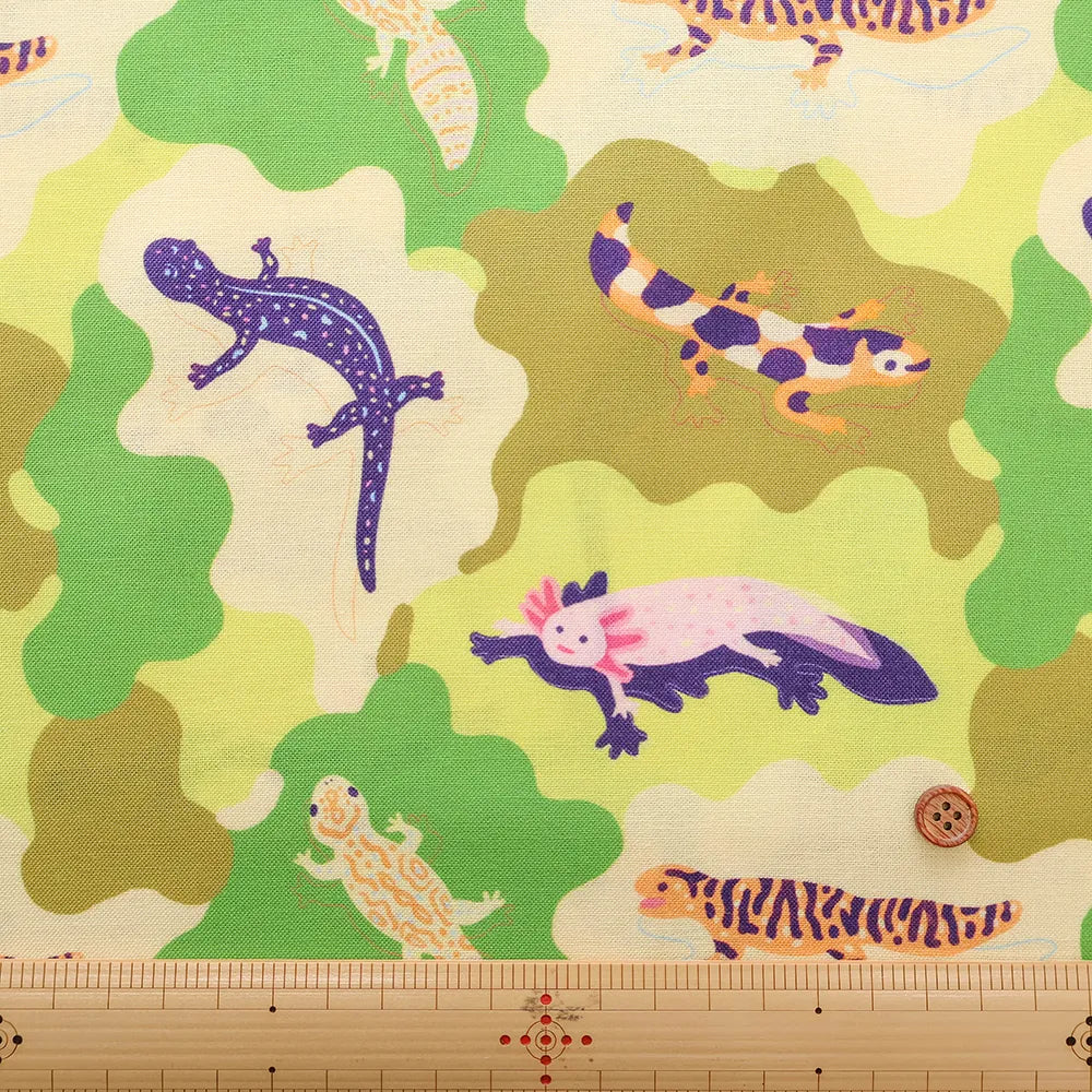 Made in Taiwan Cotton 20 Sheeting Inkjet-printed Fabric - Axolotls - nomura tailor