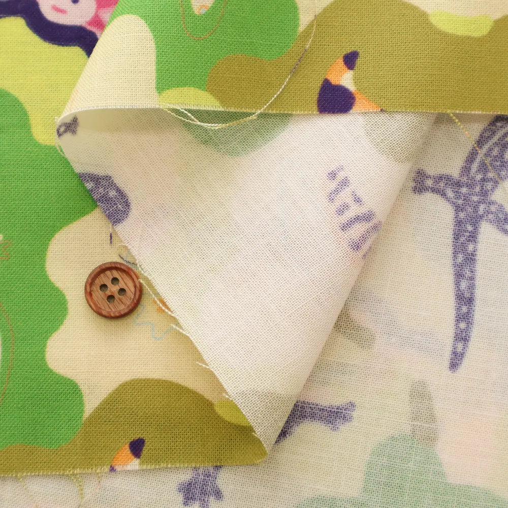 Made in Taiwan Cotton 20 Sheeting Inkjet-printed Fabric - Axolotls - nomura tailor