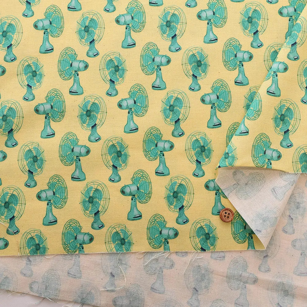 Made in Taiwan Cotton 20 Sheeting Inkjet-printed Fabric - Electric Fans - nomura tailor