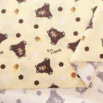Made in Taiwan Cotton 20 Sheeting Inkjet-printed Fabric - Tapioca and Bears - nomura tailor