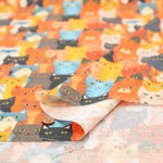 Made in Taiwan Cotton 20 Sheeting Inkjet-printed Fabric - Colorful Cat Faces - nomura tailor