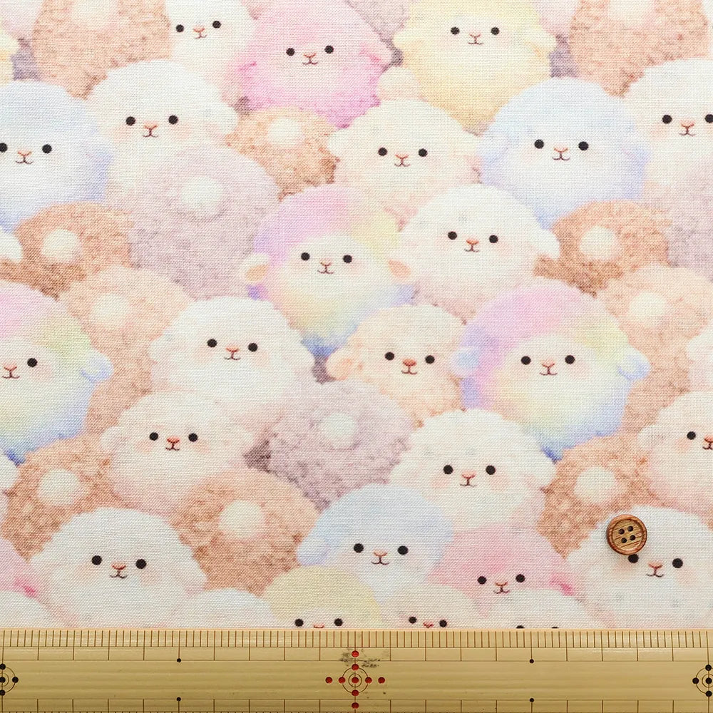 Made in Taiwan Cotton 20 Sheeting Inkjet-printed Fabric - Fluffy Sheep - nomura tailor