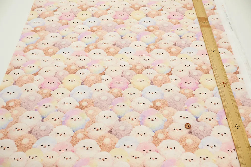 Made in Taiwan Cotton 20 Sheeting Inkjet-printed Fabric - Fluffy Sheep - nomura tailor