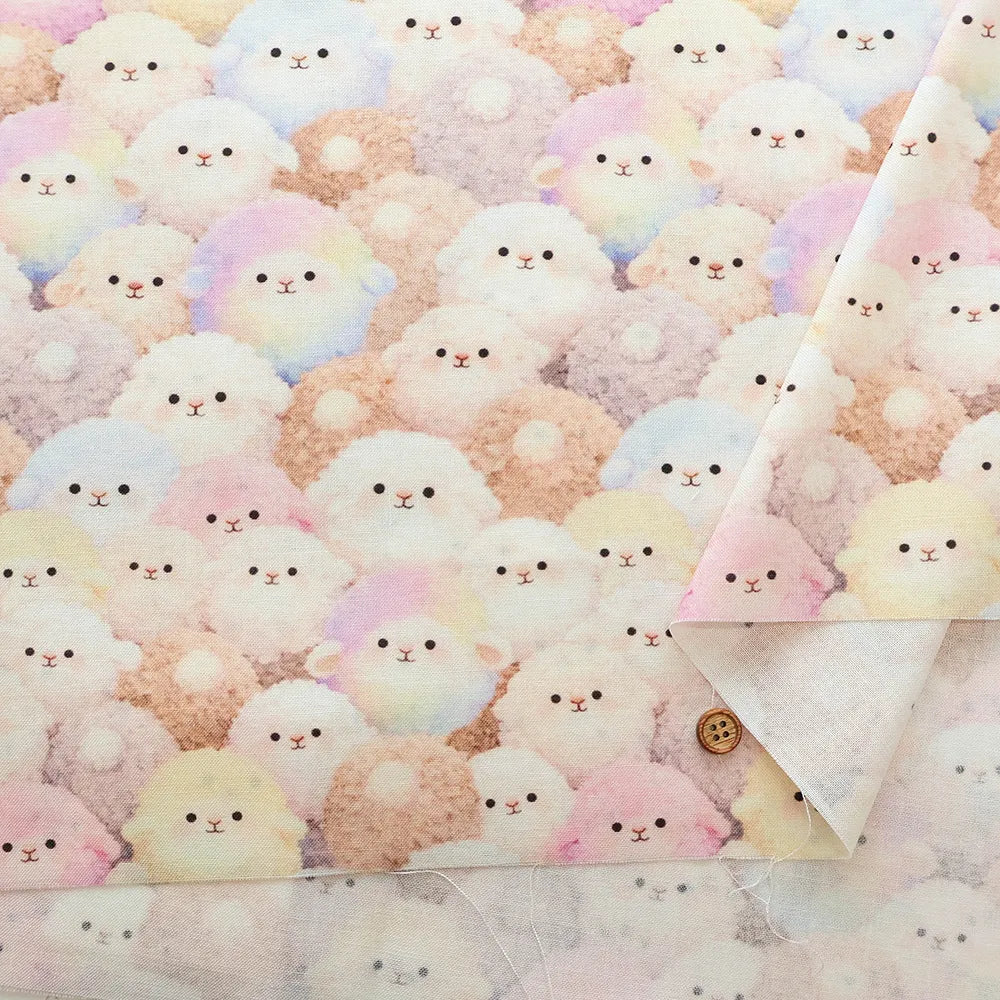 Made in Taiwan Cotton 20 Sheeting Inkjet-printed Fabric - Fluffy Sheep - nomura tailor
