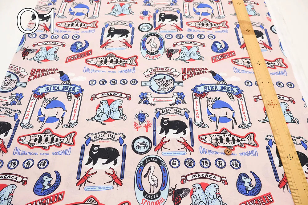 Made in Taiwan Cotton 20 Sheeting Inkjet-printed Fabric - Taiwan Endemic Species - nomura tailor