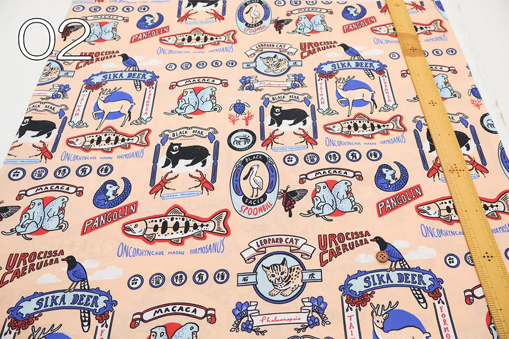 Made in Taiwan Cotton 20 Sheeting Inkjet-printed Fabric - Taiwan Endemic Species - nomura tailor