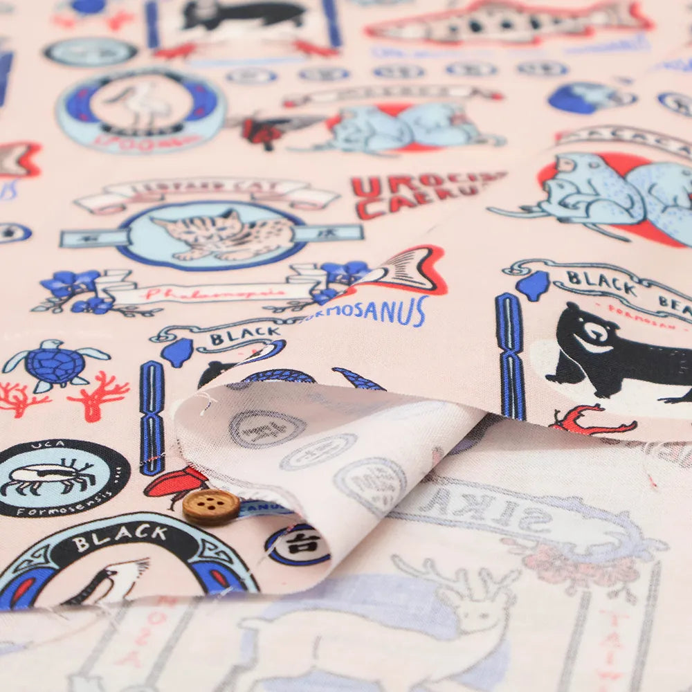 Made in Taiwan Cotton 20 Sheeting Inkjet-printed Fabric - Taiwan Endemic Species - nomura tailor