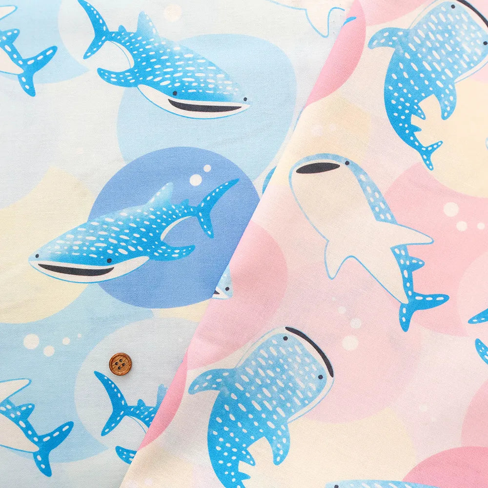 Made in Taiwan Cotton 20 Sheeting Inkjet-printed Fabric - Whale shark - nomura tailor