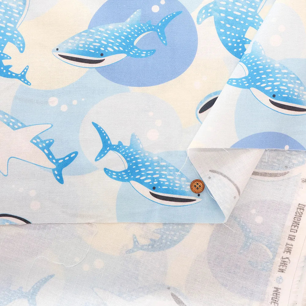 Made in Taiwan Cotton 20 Sheeting Inkjet-printed Fabric - Whale shark - nomura tailor