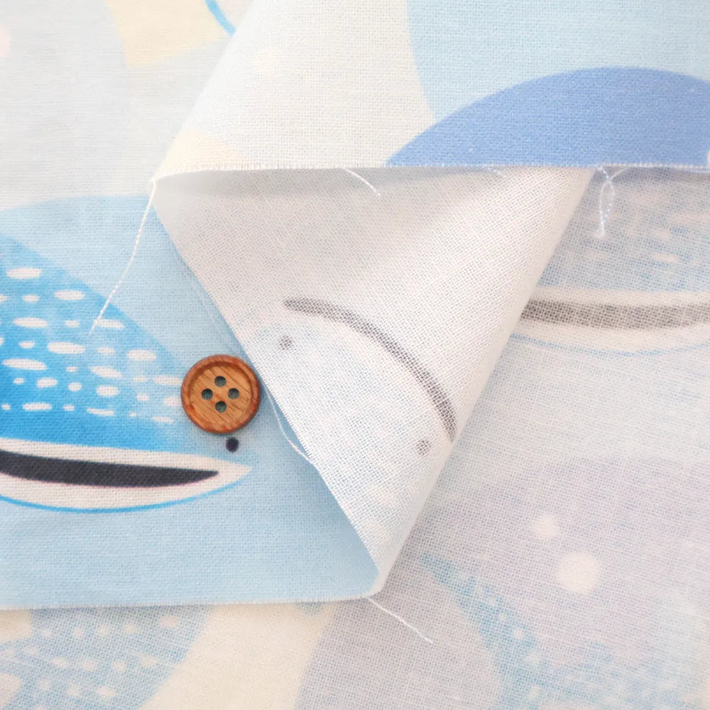 Made in Taiwan Cotton 20 Sheeting Inkjet-printed Fabric - Whale shark - nomura tailor