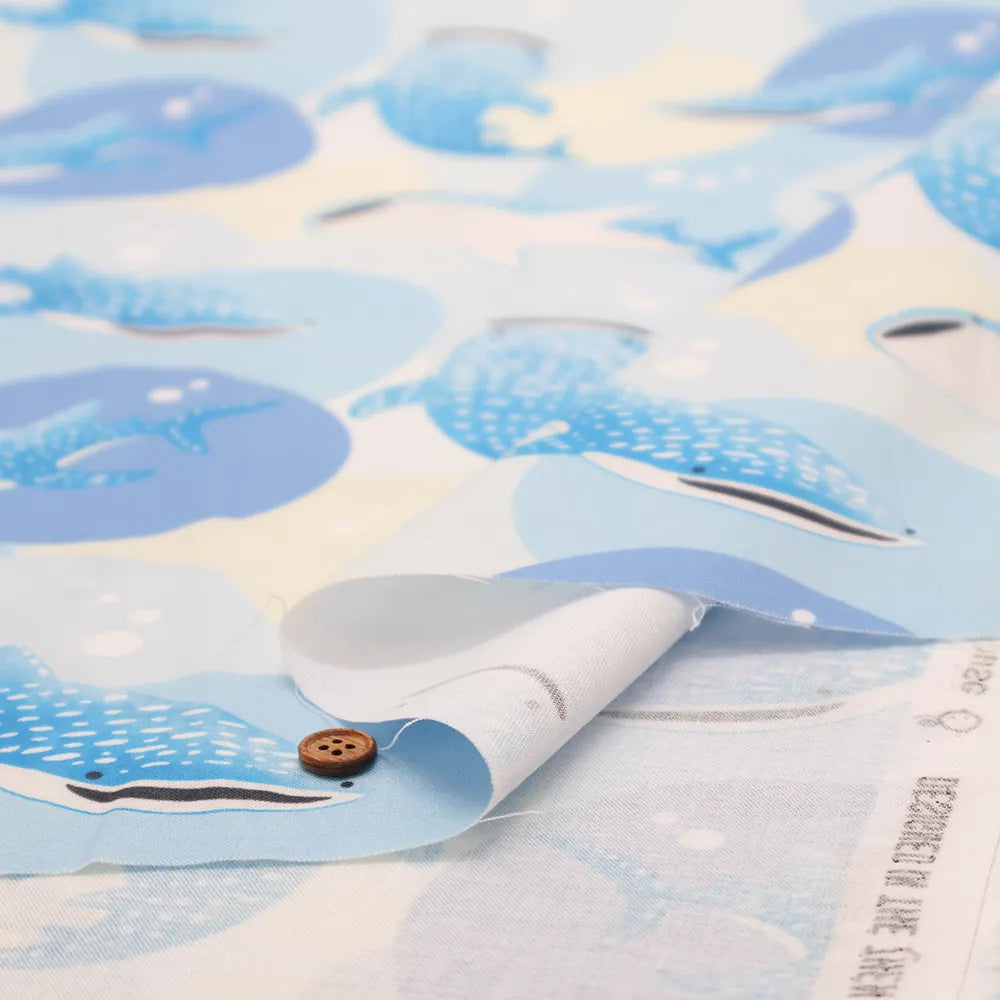 Made in Taiwan Cotton 20 Sheeting Inkjet-printed Fabric - Whale shark - nomura tailor