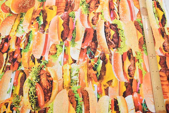 Cotton Seating Inkjet Printed Fabric Hamburger - nomura tailor