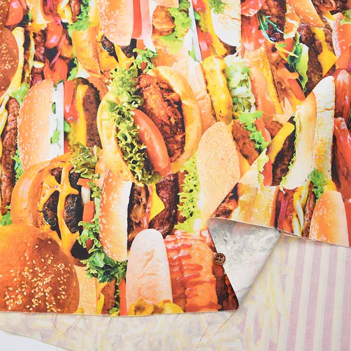 Cotton Seating Inkjet Printed Fabric Hamburger - nomura tailor