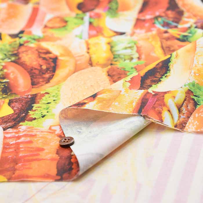 Cotton Seating Inkjet Printed Fabric Hamburger - nomura tailor