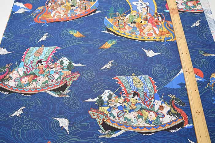 Cotton Seating Inkjet Printed Fabric Seven Lucky Gods Made in China - nomura tailor