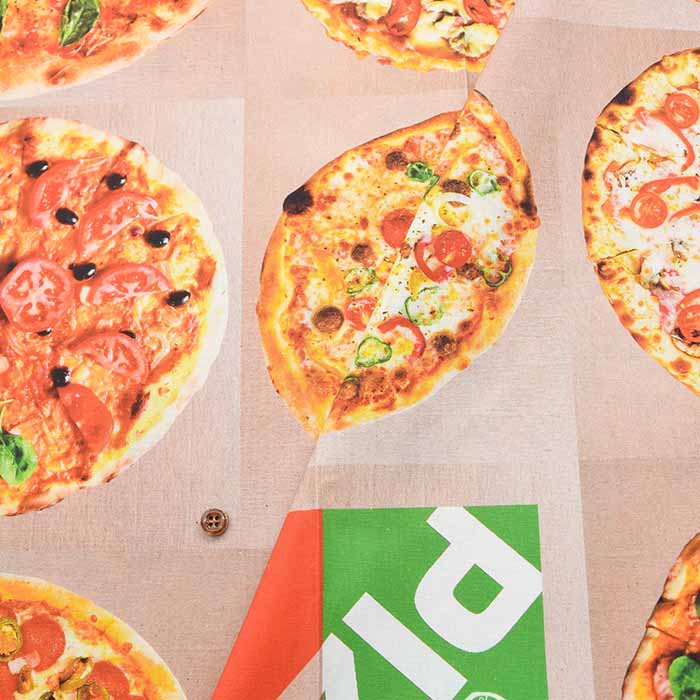 Cotton sheeting inkjet print fabric PIZZA - nomura tailor