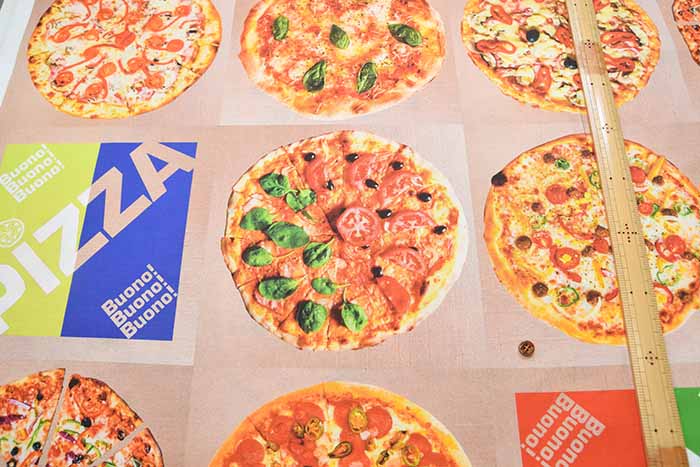 Cotton sheeting inkjet print fabric PIZZA - nomura tailor