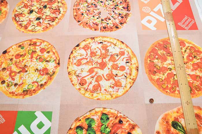 Cotton sheeting inkjet print fabric PIZZA - nomura tailor