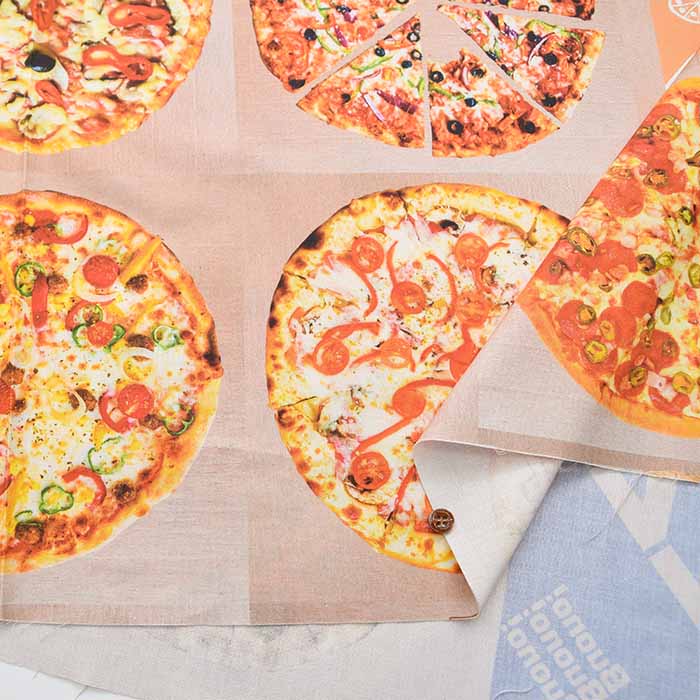 Cotton sheeting inkjet print fabric PIZZA - nomura tailor