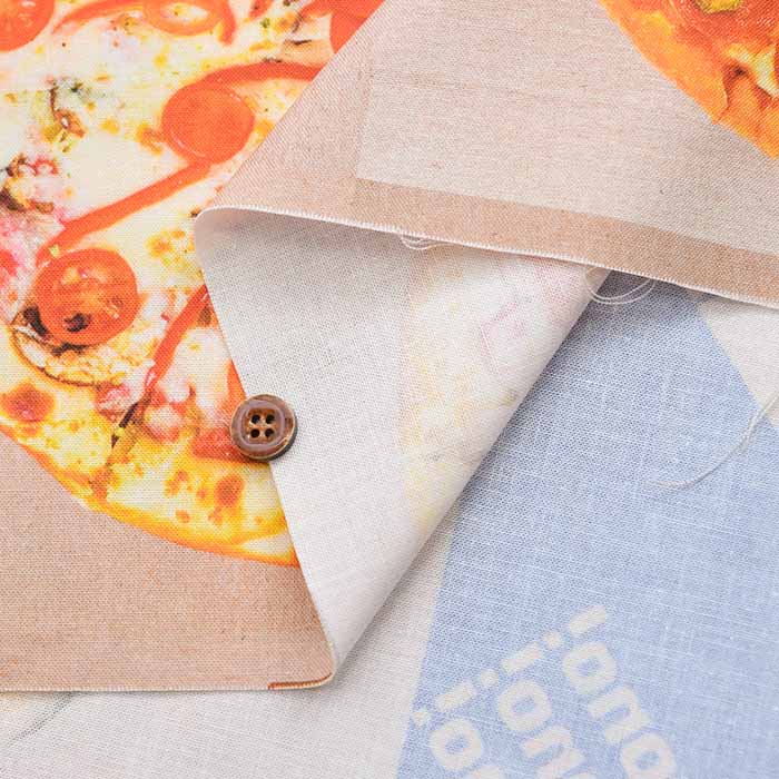 Cotton sheeting inkjet print fabric PIZZA - nomura tailor