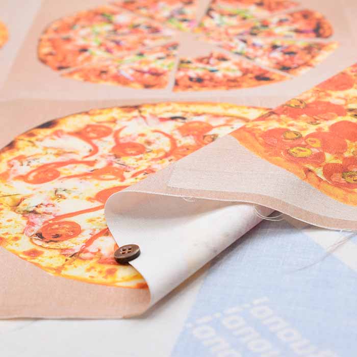 Cotton sheeting inkjet print fabric PIZZA - nomura tailor