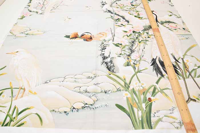 [selling individually] Cotton cinching inkjet print fabric made in China WAKAOKI [1 pattern: approx. 75 cm] - nomura tailor