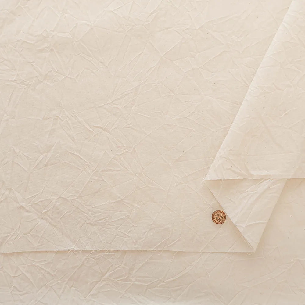 Kyoto-Made Sun-Dried Hand-Wrinkled Cotton Cambric Hand Washer Fabric - Plain - nomura tailor