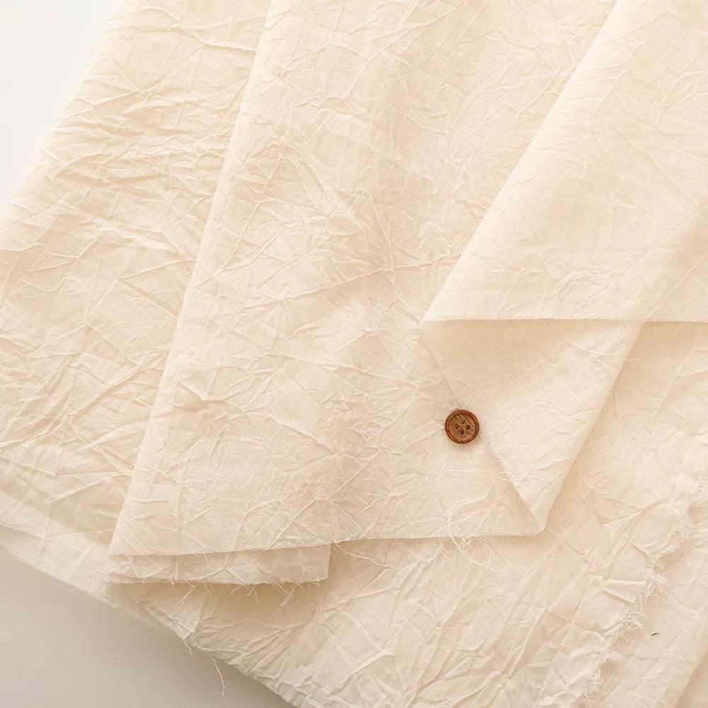 Kyoto-Made Sun-Dried Hand-Wrinkled Cotton 80 Lawn Hand-Washed Fabric - Plain - nomura tailor