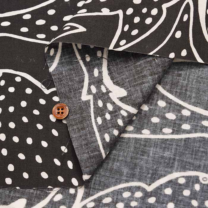 Organic cotton hand-printed fabric spica's garden "Jinbeizame" by Aiko Hattori - nomura tailor