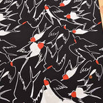 Organic cotton hand printed fabric spica garden "Swallows" by Aiko Hattori - nomura tailor