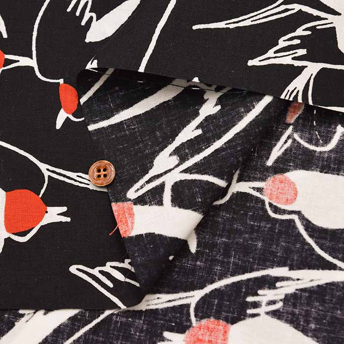 Organic cotton hand printed fabric spica garden "Swallows" by Aiko Hattori - nomura tailor